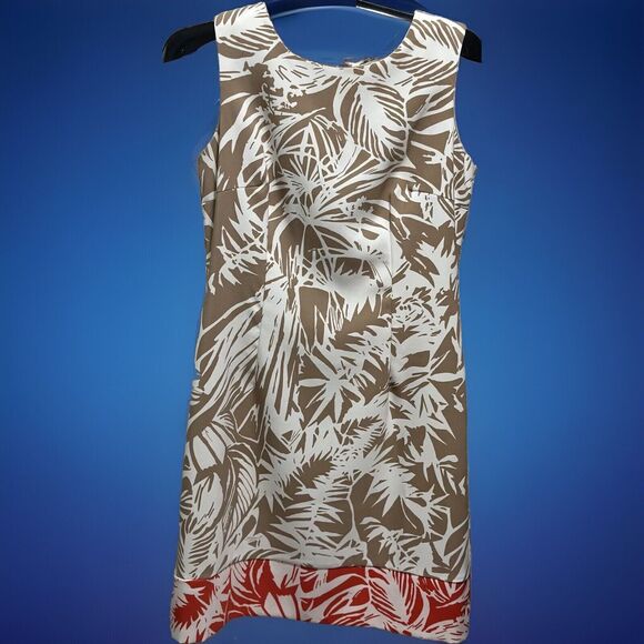 Ronni Nicole white Light Brown floral sleeveless dress size 10 - Picture 1 of 5